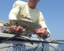Angler with spotted sea trout